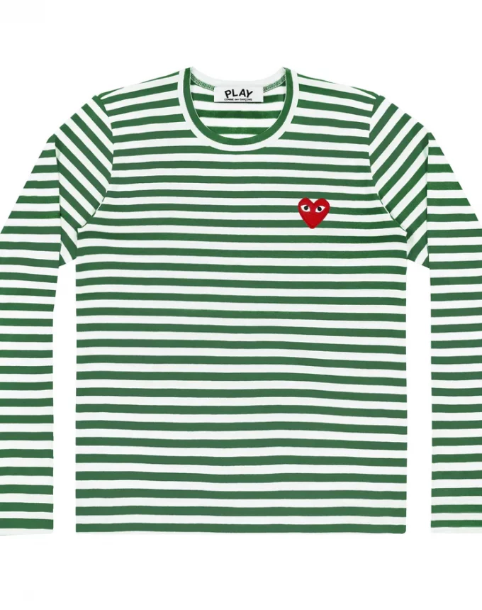 az-t164-051 T-shirt manches longues vert Comme des Garçons