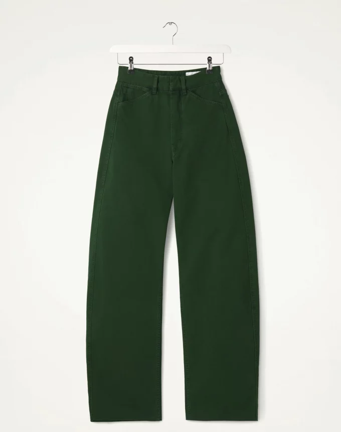Pantalon vert, Lemaire, farfetch, pantalon Lemaire, pantalon taille haute, jean, aw23